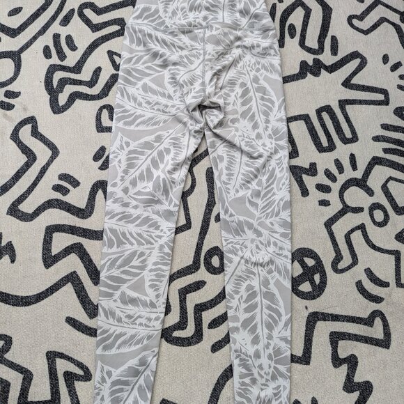 ALO yoga leggings white gray palm Small - Picture 5 of 6